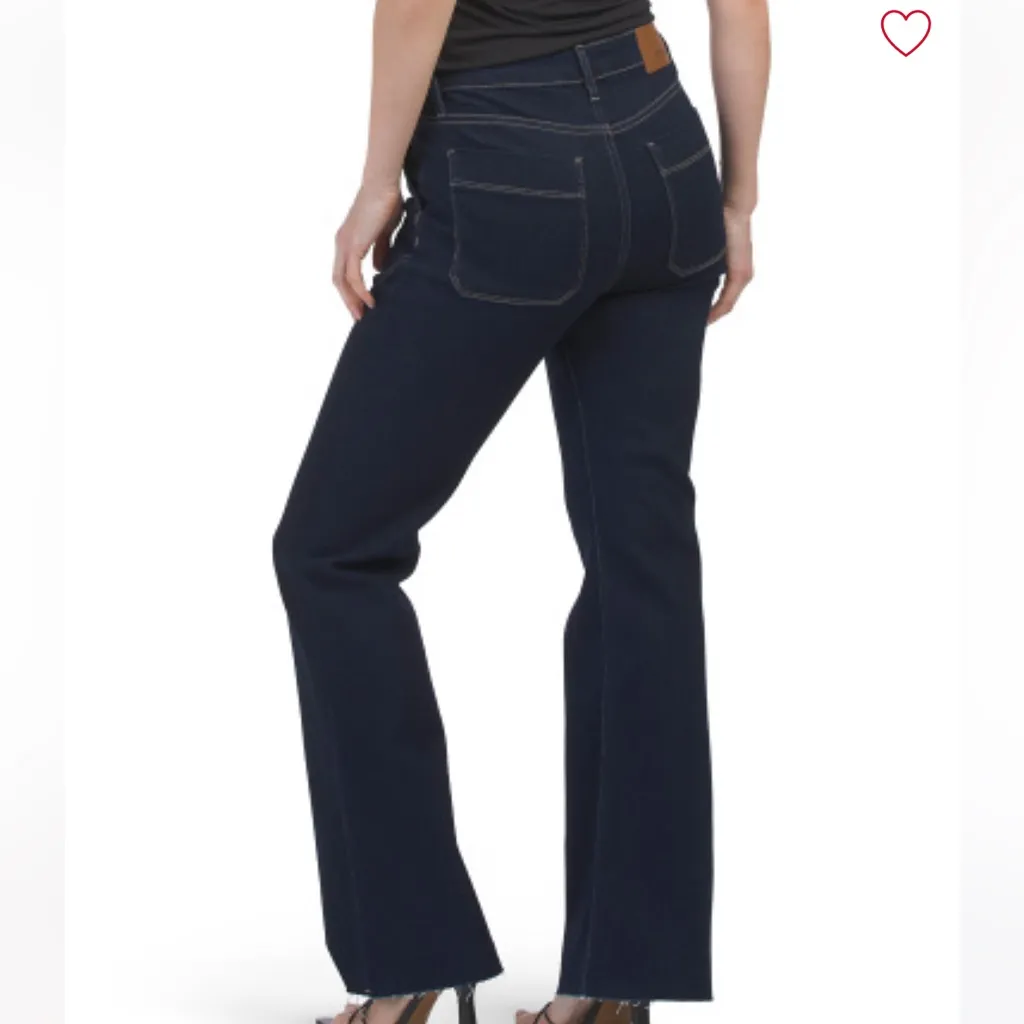 HIDDEN HAPPI Rinse Wash Utility Pocket Clean Flare Womens Jeans Sz 26 Blue - Image 2