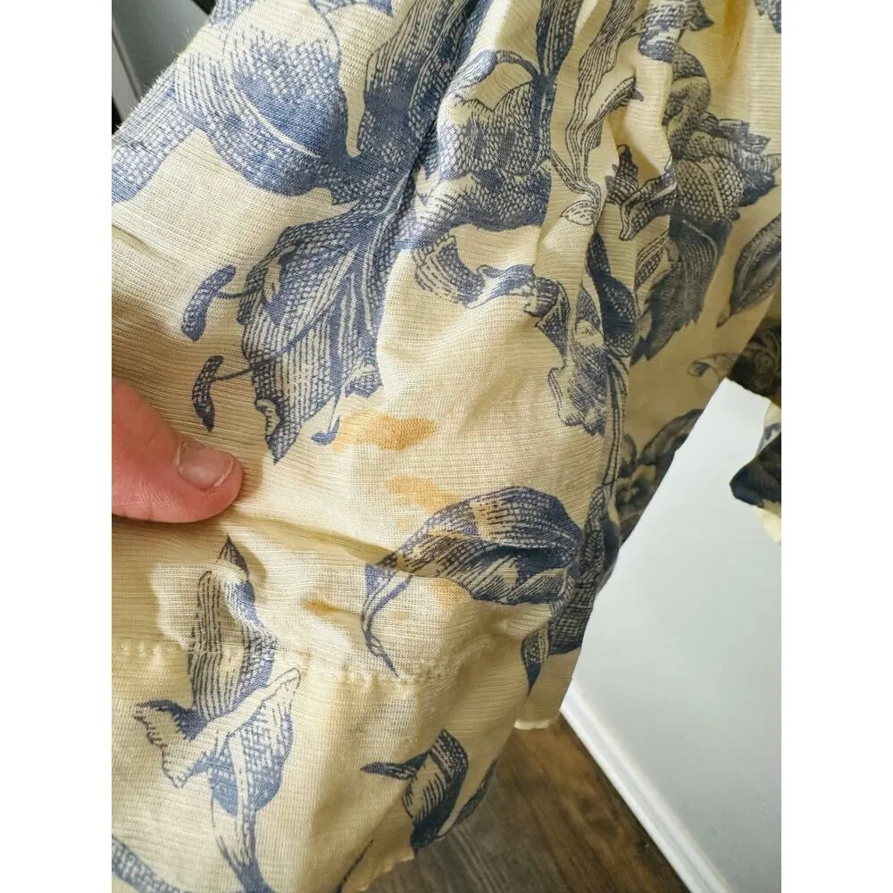 SANDRO Off White Floral Lace Up Neck Tie Mini Josella Dress Size Small - Image 10