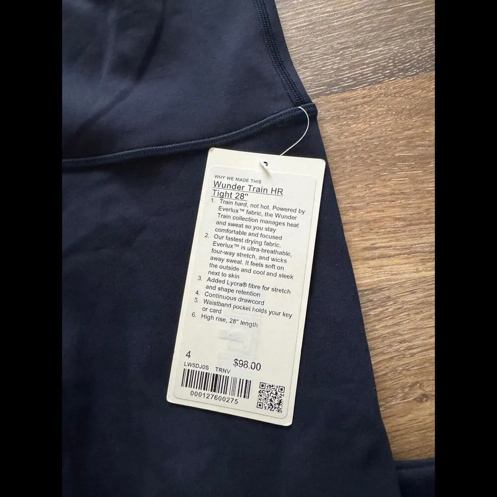 Lululemon Wunder Train High Rise 28” True Navy Size 4 NWT - Image 4