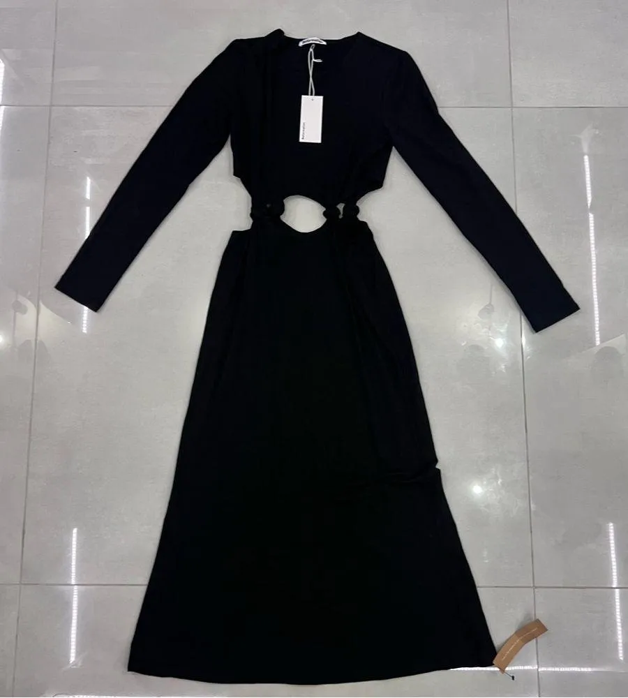 Reformation Via Knit Black Dress - Image 2