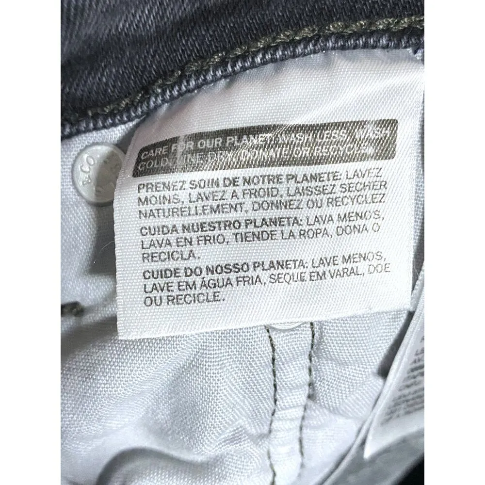 Levis 501 Black Jeans Straight Leg Button Fly Raw Hem Womens 29 x 36 Stretch - Image 7