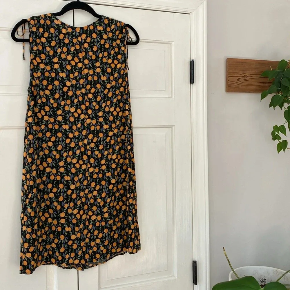 & Other Stories Tie Shoulder Mini Dress Oranges Print‎ Floral Tropical Size 6 - Image 14