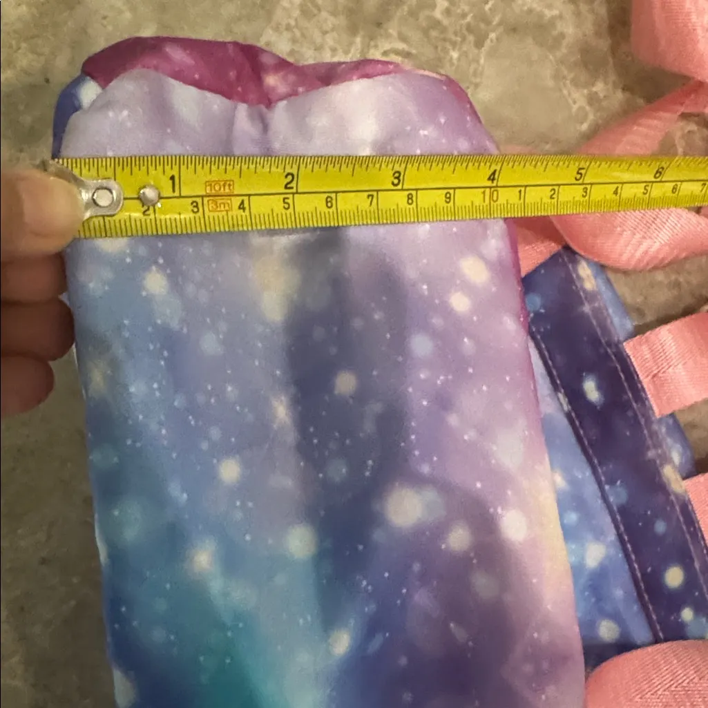 Galaxy Print mini Backpack purple pink with adjustable straps - Image 7