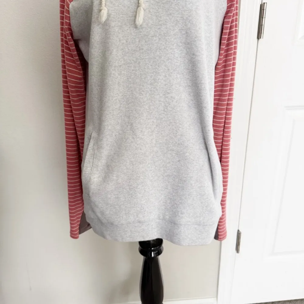 Ampersand Ave Double Hoodie Sweatshirt Size Medium Pink - Image 3