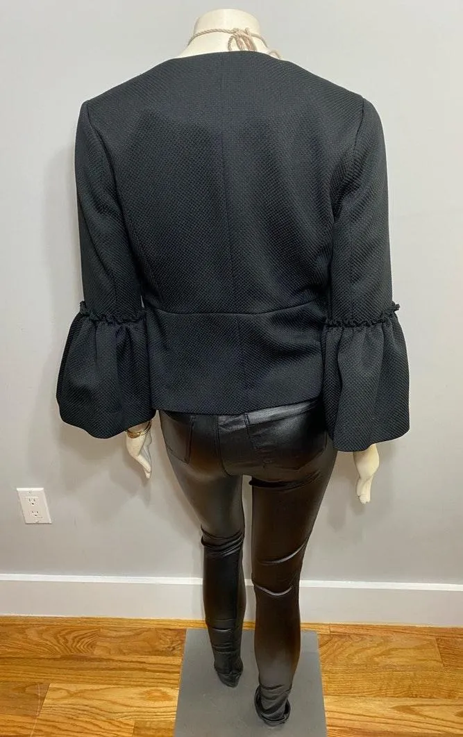 Isaac Mizrahi Collarless Bell Sleeve Blazer - Image 6