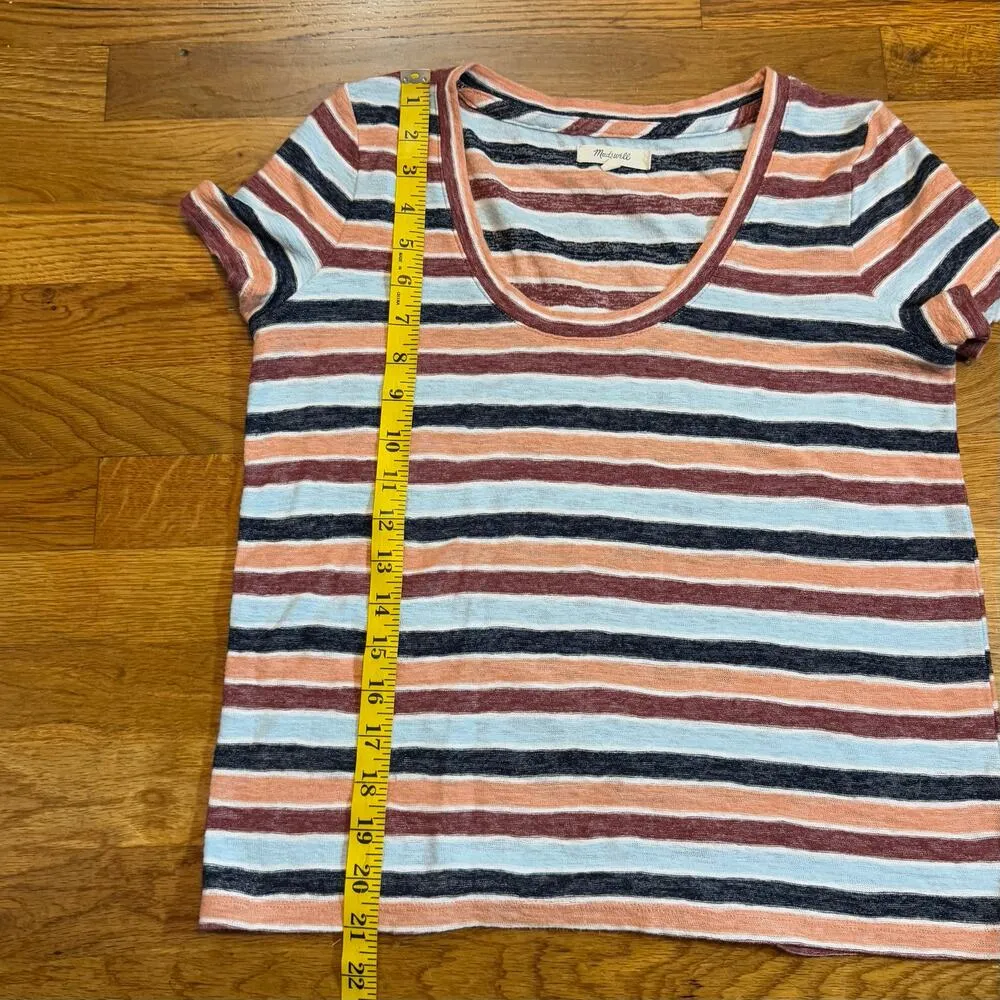 Madewell Alto Colborne Stripe Womens XS Scoop Neck Short Sleeve T-shirt Preppy - Image 4