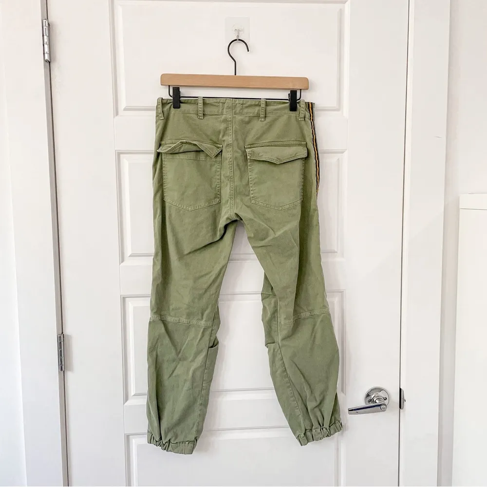 Nili Lotan Cropped French Military Pants Camo Green Grosgrain Tape Size 2 - Image 6