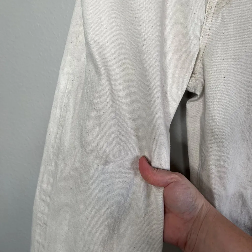 Ae77 Womens Stovepipe Selvedge Jeans Size 0 Eggshell White Organic Cotton - Image 7