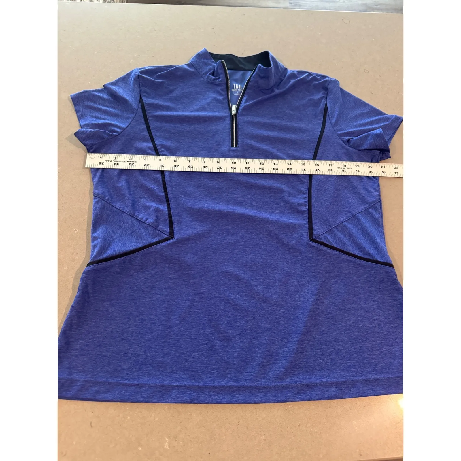 TAIL White Label Womens Purple Short Sleeve Golf Polo Shirt Quarter‎ Zip L Size L - Image 4