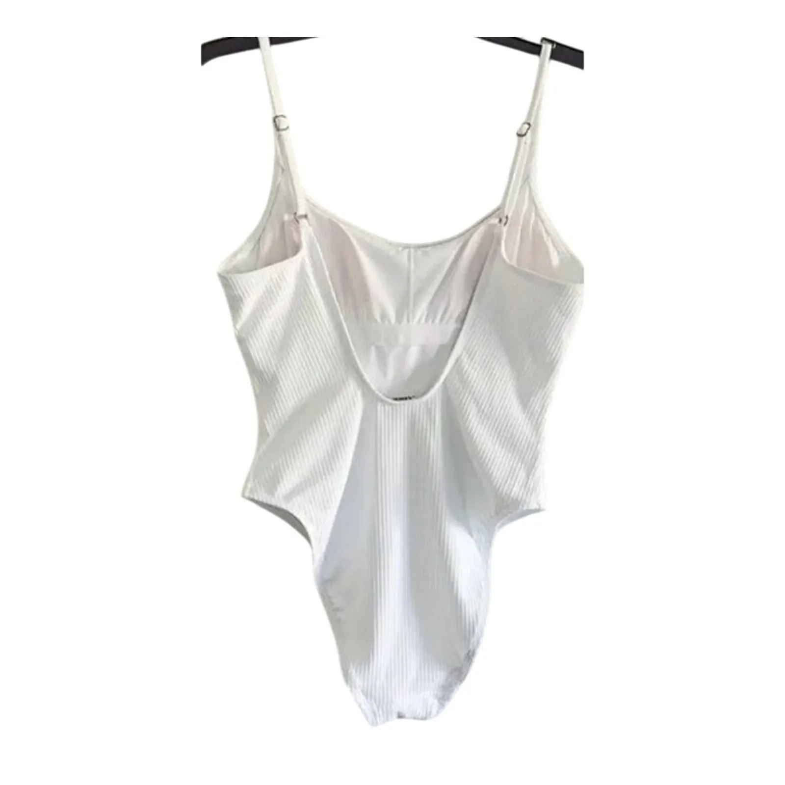 NWT Andie The Laguna Ribbed ScoopBack OnePiece Swimsuit Removable Cup 2XLT White - Image 14