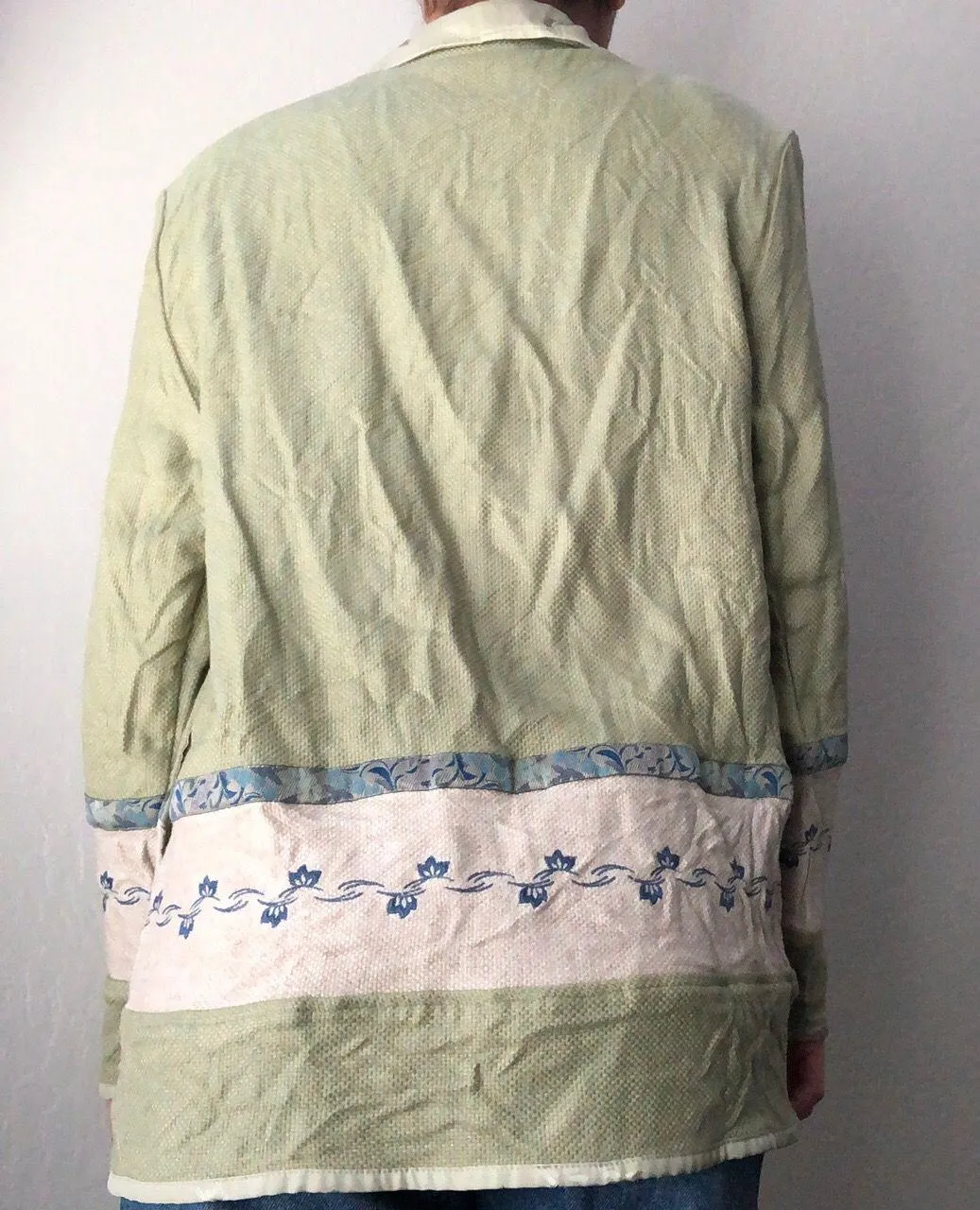 vintage grandma cardigan jacket Green Size M - Image 3