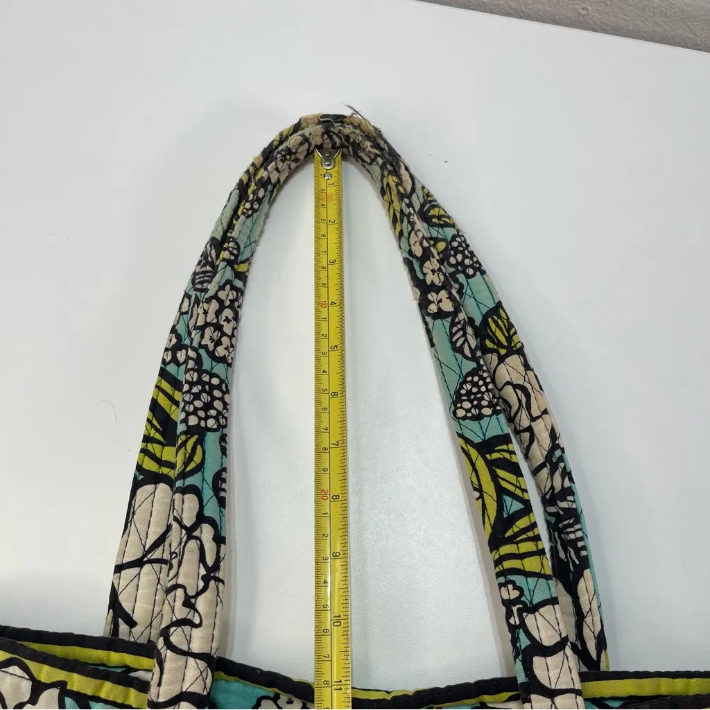 Vera Bradley Island Blooms Quilted Cotton Large Tote Bag Floral Aqua 14” School - Image 5