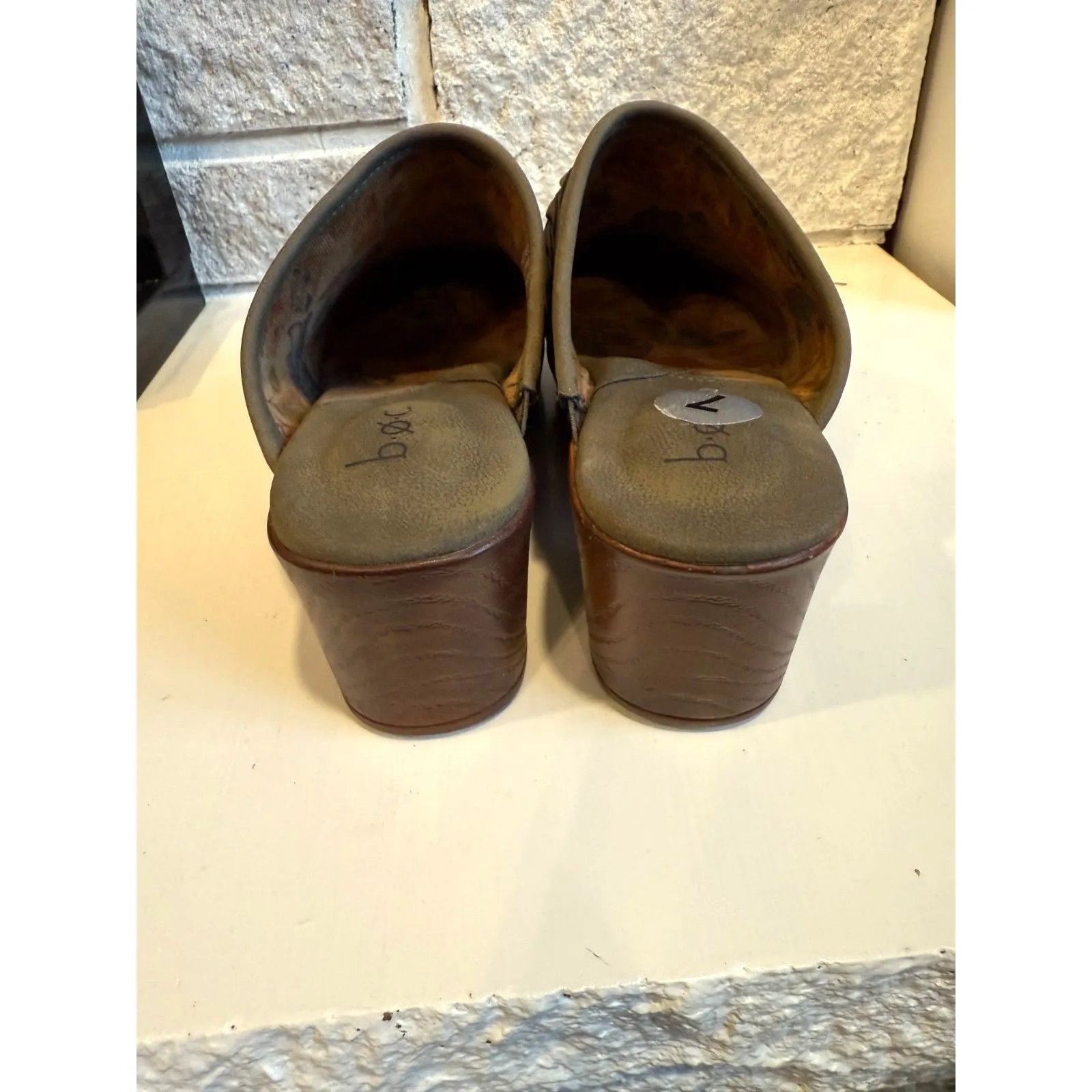 NWOT B.O.C Women’s Jorni Olive Army Green Braided Strap Heeled Clog Mules 7 - Image 4