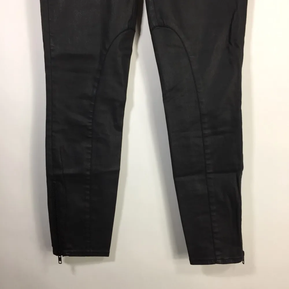 Madewell 03709 Skinny Ankle Coated Motorcycle Zip Jeans Size 28 - Image 8