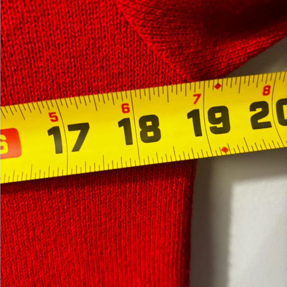 VTG Laura By Alyzia Red/Black knit sweater with gold buttons, shoulder pads. EUC Size L - Image 7