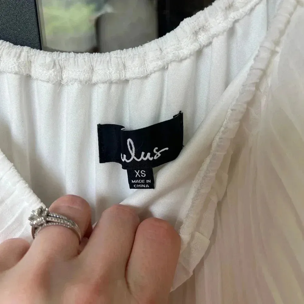 Lulus Gala Ready Off Shoulder Ruffle Midi Dress pleated bridal tiered engagement - Image 3