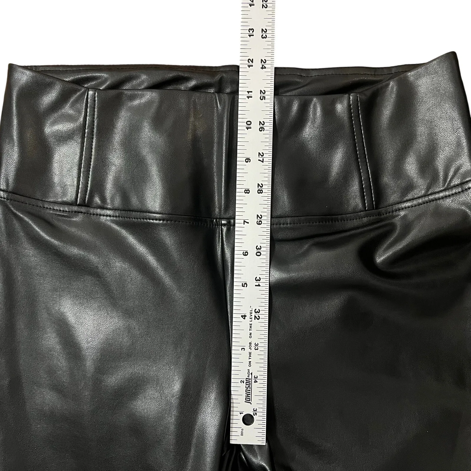 Badgley Mischka  Faux Vegan Leather Pants Leggings Size Medium Slim Fit - Image 11