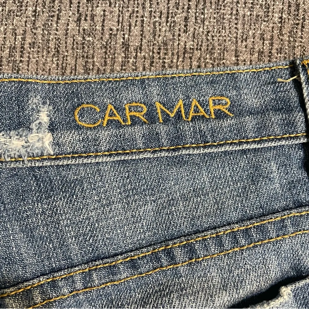 Carmar Denim Shorts With Flower Lace Trim Blue Size 25 - Image 7