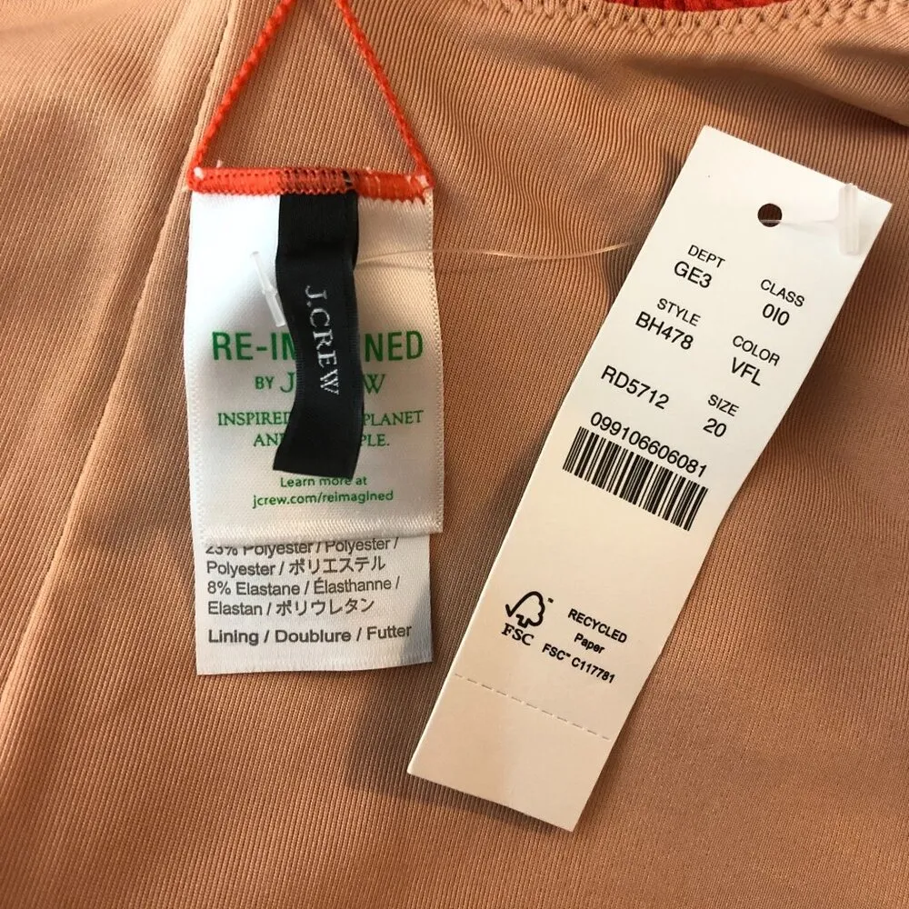 J.Crew Womens Scrunchie Classic Scoopneck One Piece Swimsuit Red 20 - Image 3