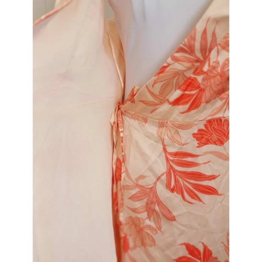 GUESS Margo Floral-Print Wrap Tie Front Dress Kula Blooms Print Orange Satin (S) - Image 6