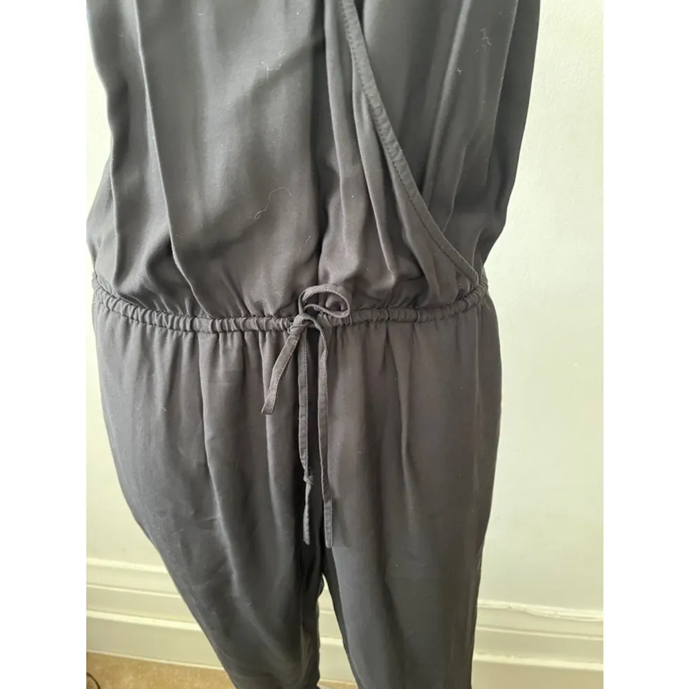 Nordstrom Trouvé black Strappy sleeveless v neck wrap style jumpsuit jogger S - Image 2