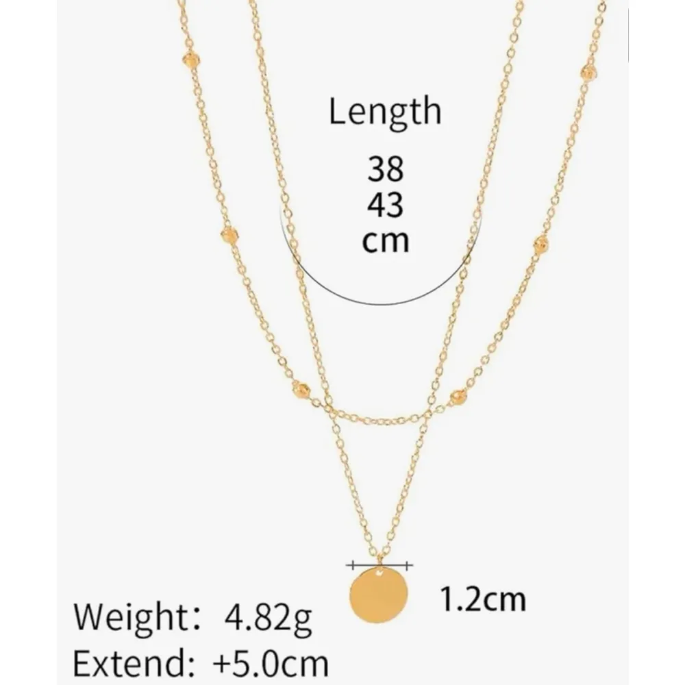 Layered‎ Coin Necklace | Yellow Gold Plated Sterling Silver - Image 12