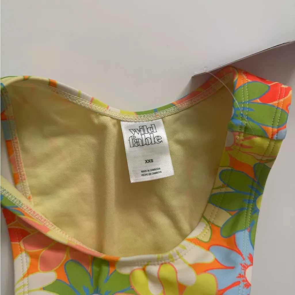 Wild Fable Women’s Floral Bikini Bottoms Size XXS Mid Rise Ultra High Leg Cheeky - Image 4