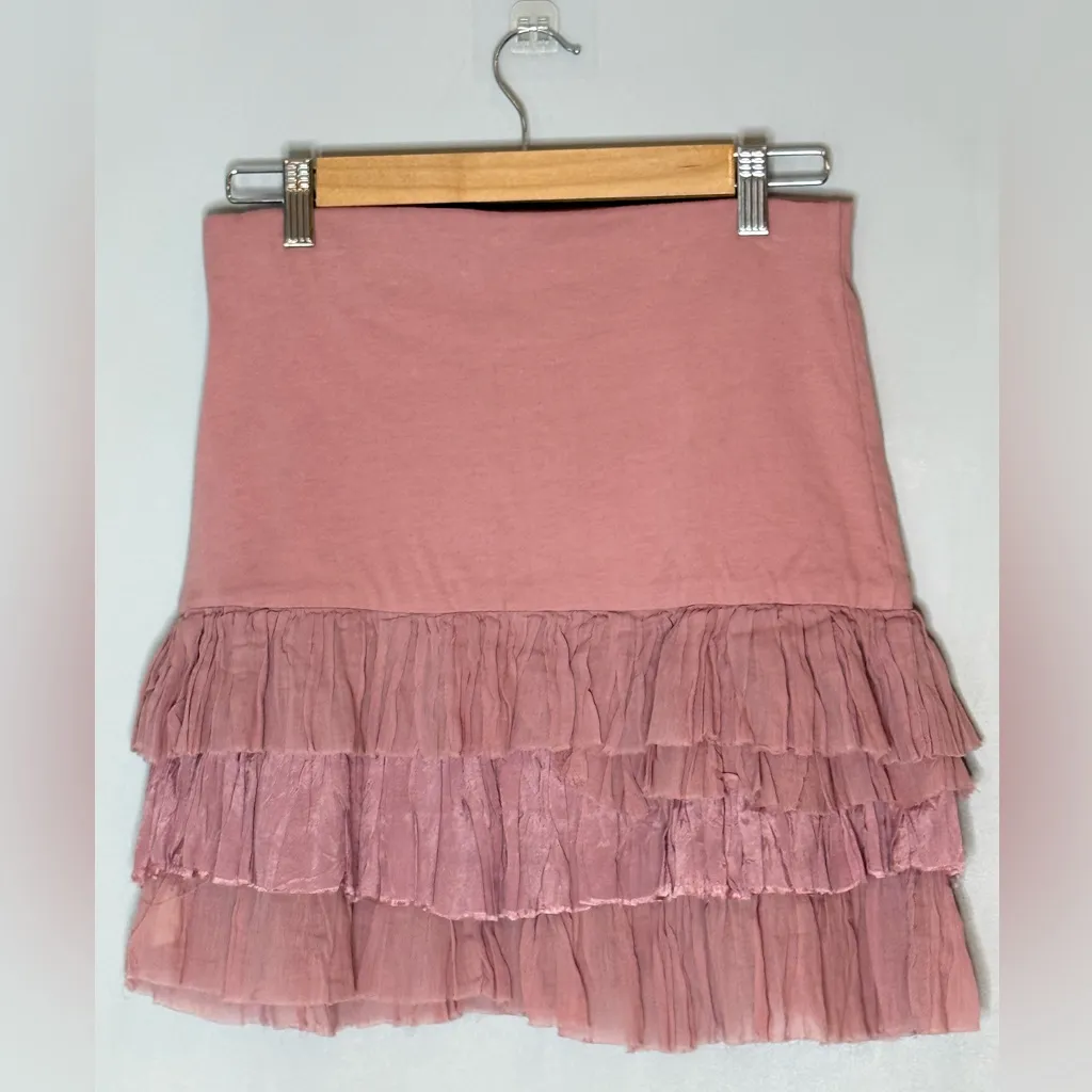 Free People Soft Girl Maura Mini Ruffle Skirt Pink - Image 5