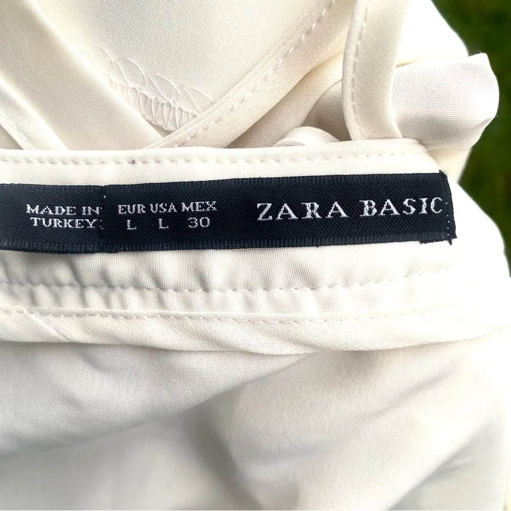 ZARA Basic Cream Fringe Mini Skirt - Image 15