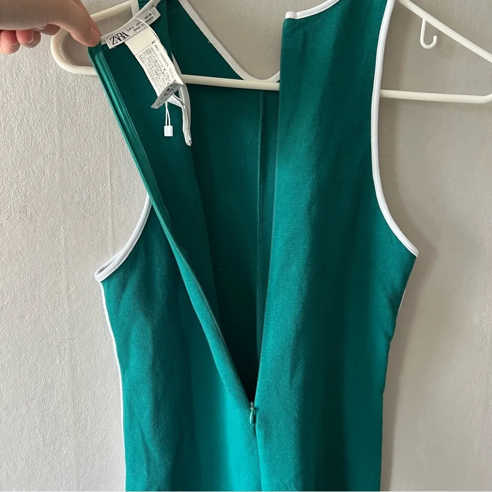 ZARA  Green Piped Short Jumpsuit Size Large NWOT - Image 6