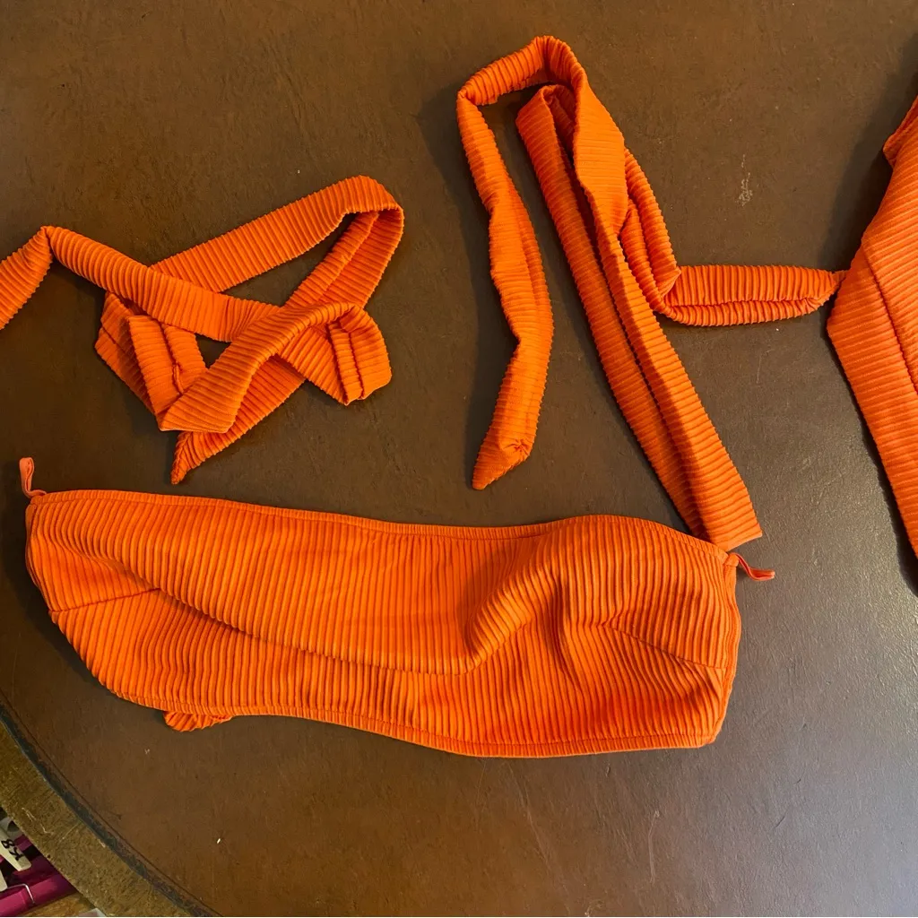 Monday‎ Swimwear Bikini SET Santorini Top Red Rib & Riviera Bottom Retired HTF - Image 5