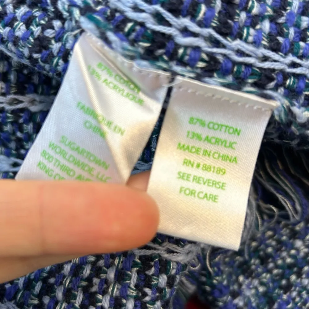 Lilly Pulitzer Simona Blue Oyster Day Navy Exotic Tweed Cardigan/Jacket XXS - Image 14