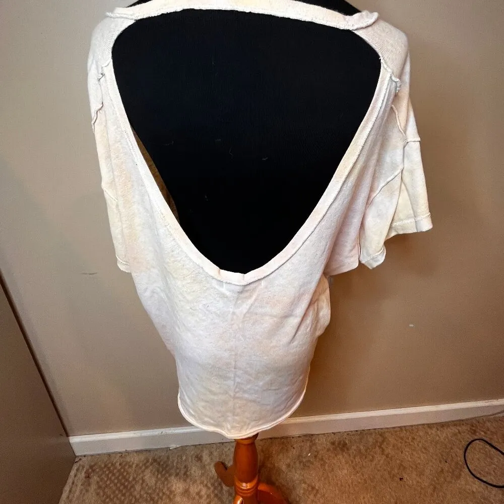 Free People We The Free Size M Tie-Dye Slouchy Tee Open Back Loose Fit Tshirt - Image 11