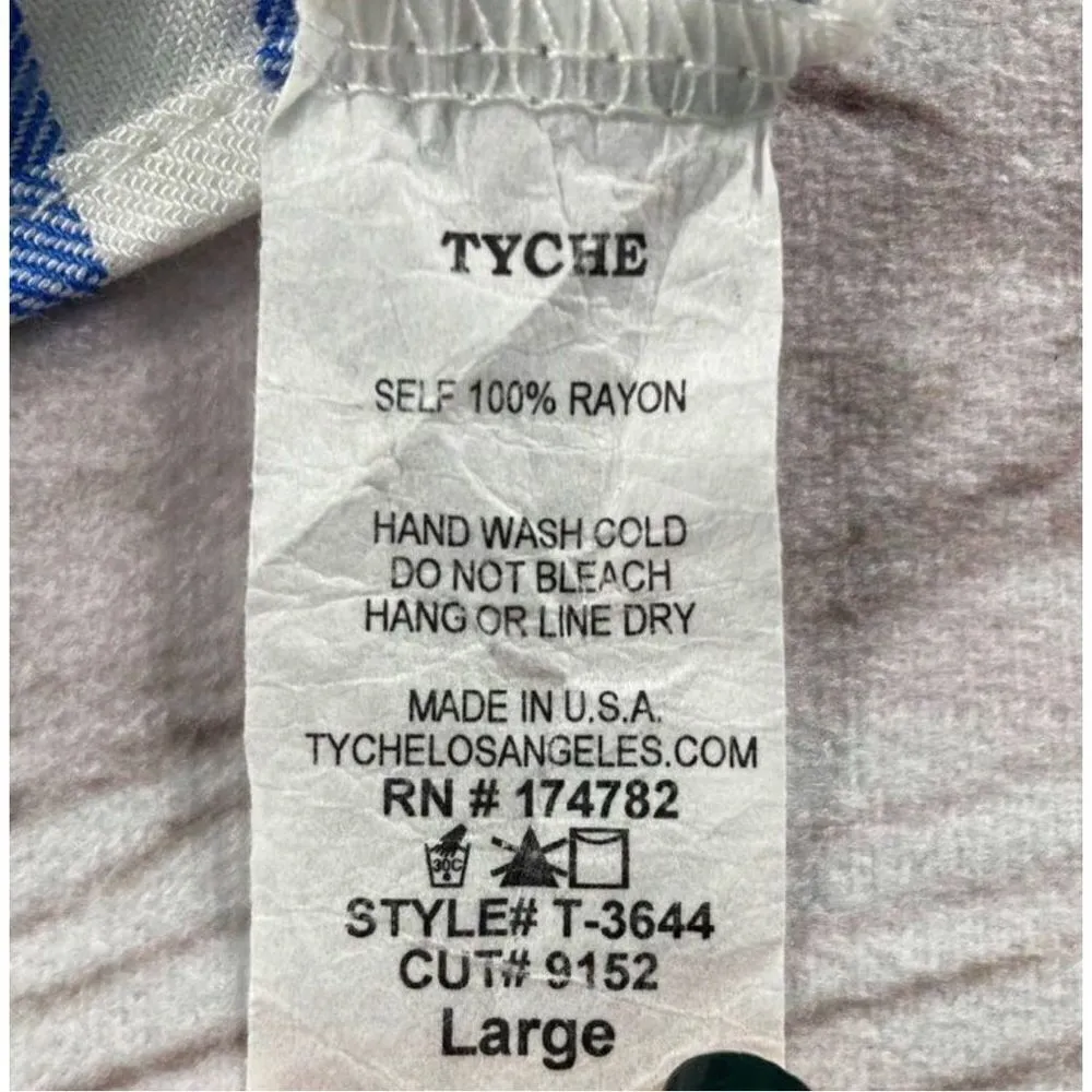 Vici Womens White & Blue Striped Off The Shoulder Tie Waist Top Size Large - Image 6