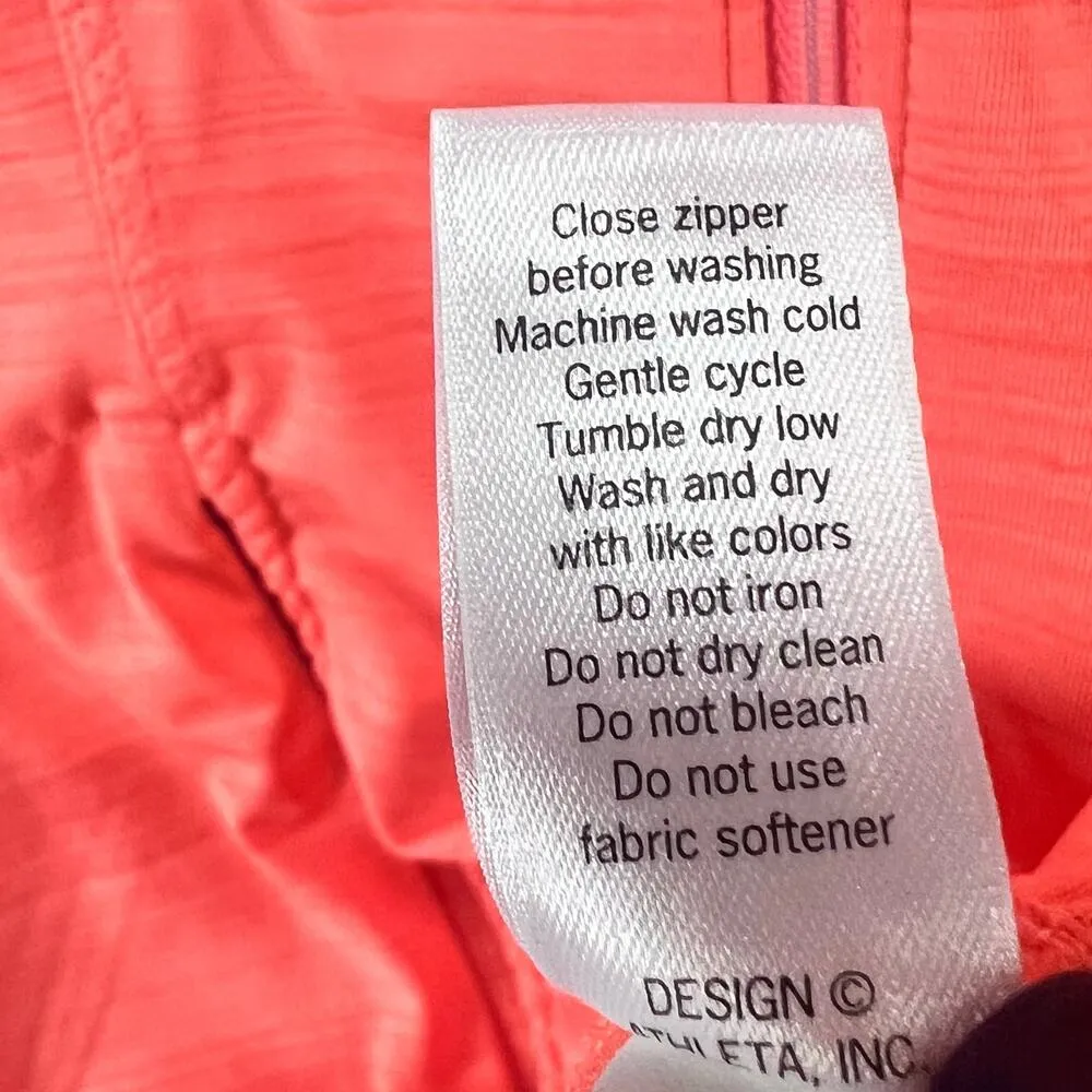Athleta Pacifica Tank Top Womens M Coral Half Zip Ruched Stretch Beach UPF50+ - Image 10