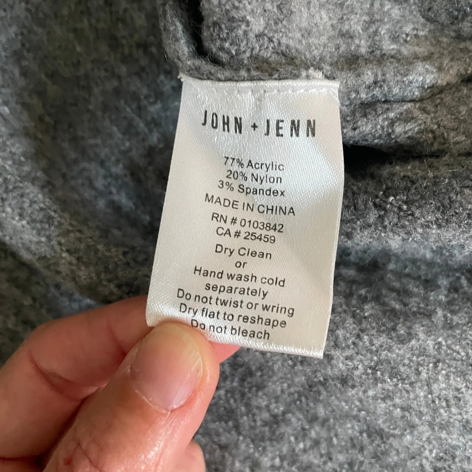 John + Jenn Gray Sweater Medium White Stripe Rib Knit Pullover Retro 90s Varsity - Image 7