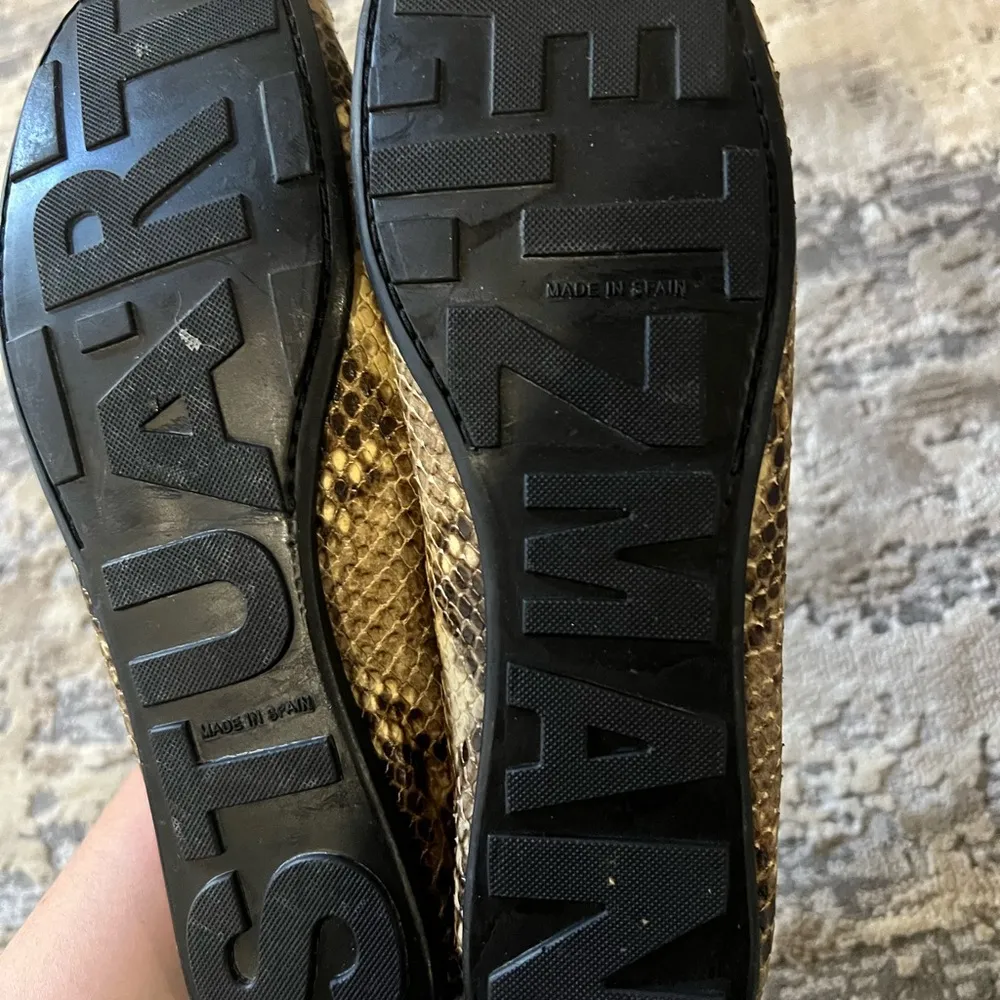 Stuart Weitzman Brown Snakeskin Slip On Loafers Size 7.5 US - Image 5