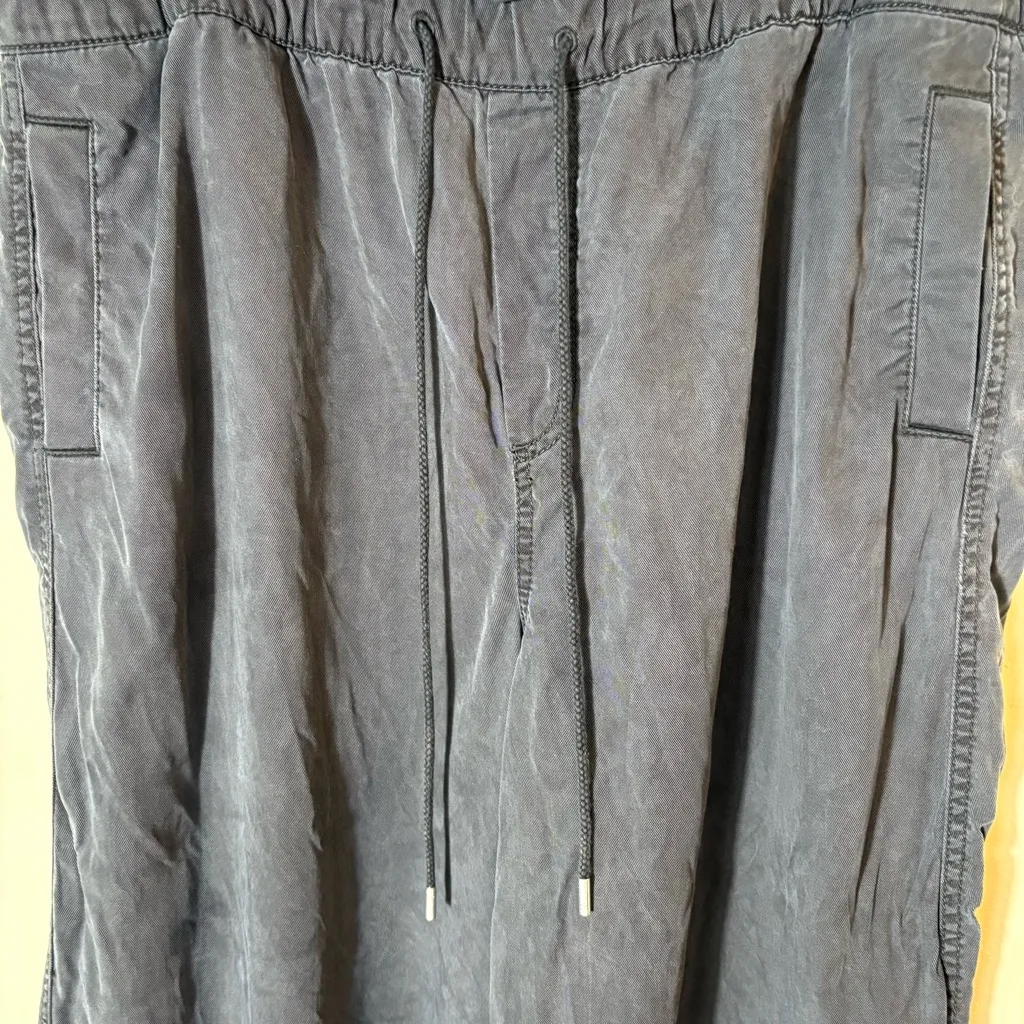 Loft  Black Wide Leg Drawstring Pants‎ Size Large 100% Lyocell - Image 4