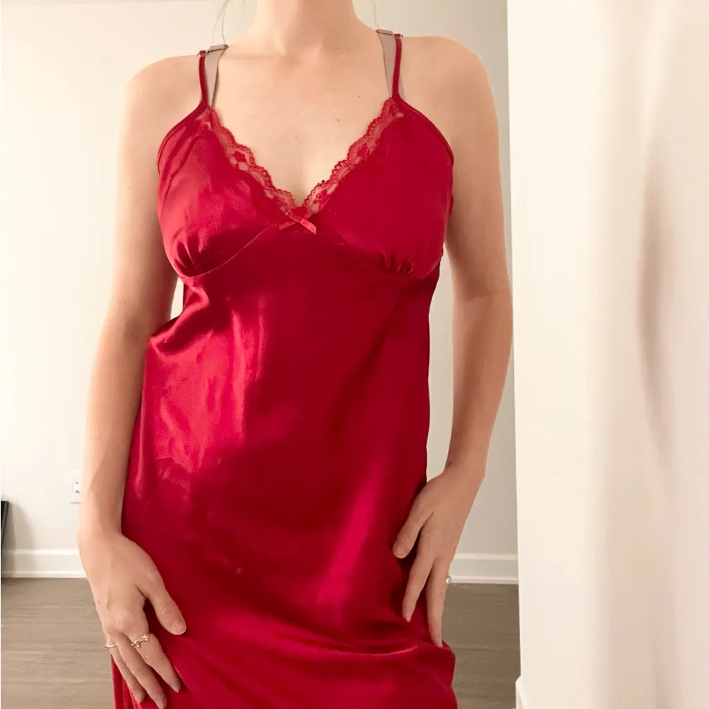 Vintage adonna Red Midi Slip dress - Image 3