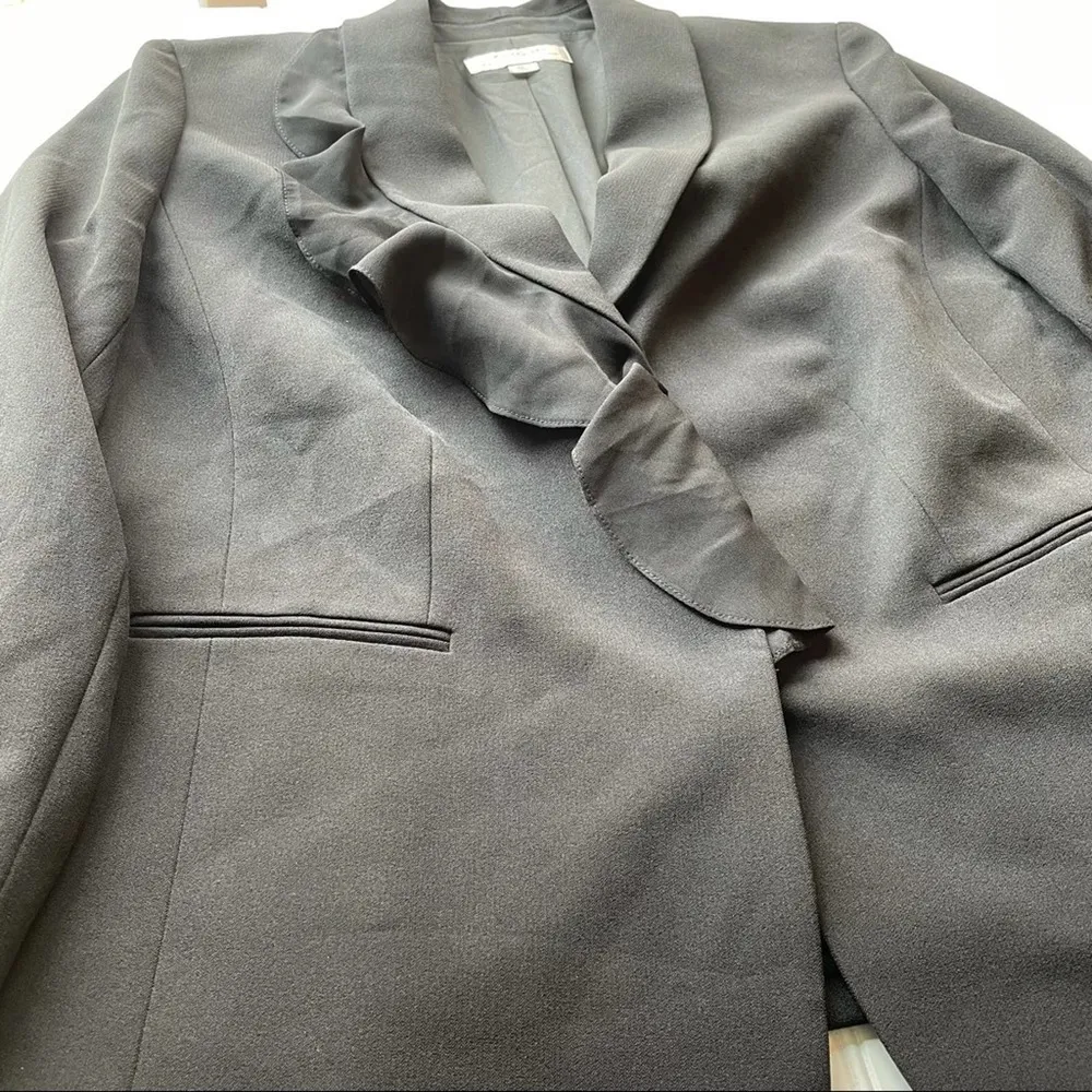 Tahari Arthur Levine ASL Blazer Jacket Black 14W Chiffon NWT Formal - Image 7