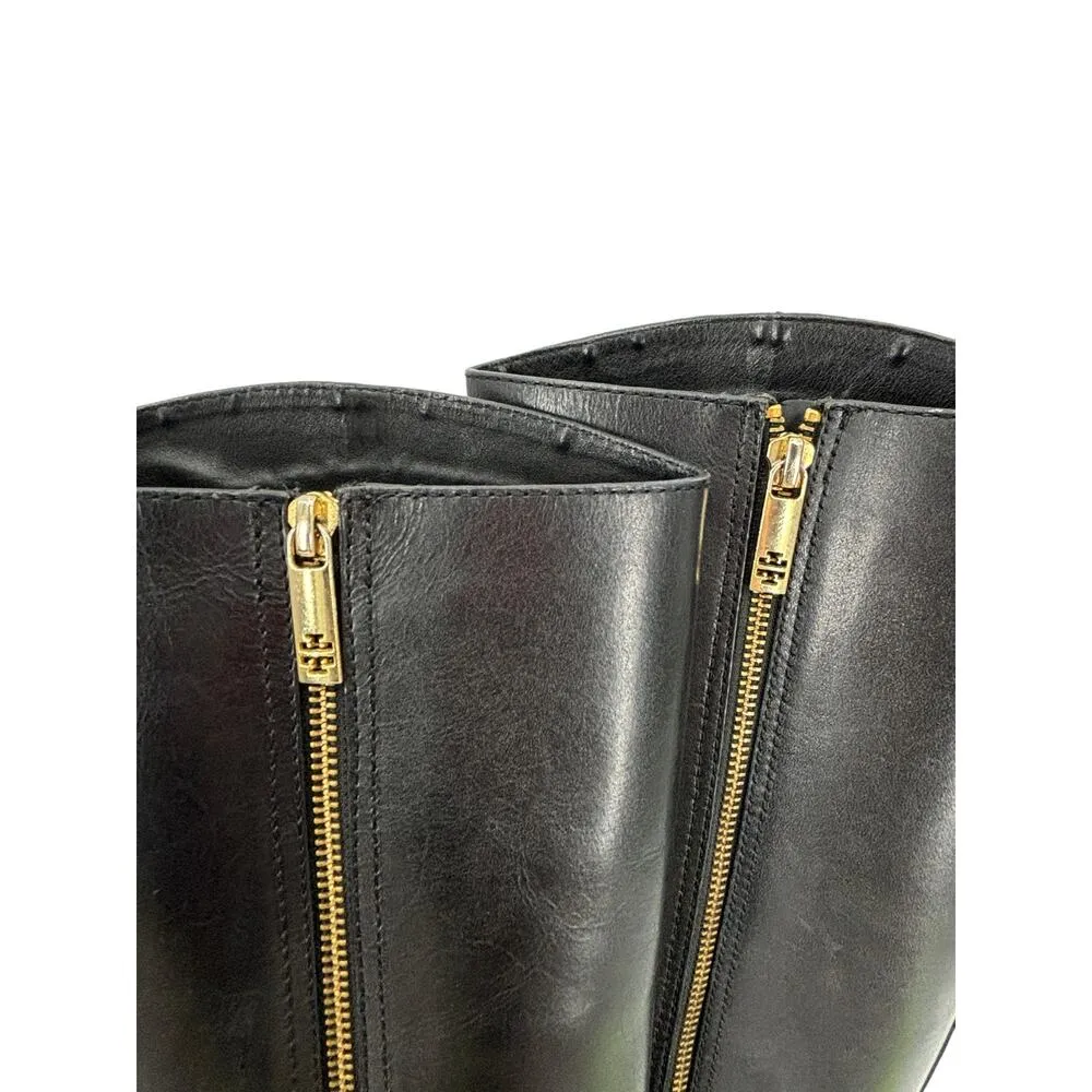 Tory Burch Boots Womens 9 Donovan Tall Equestrian Riding Black Leather - Image 14
