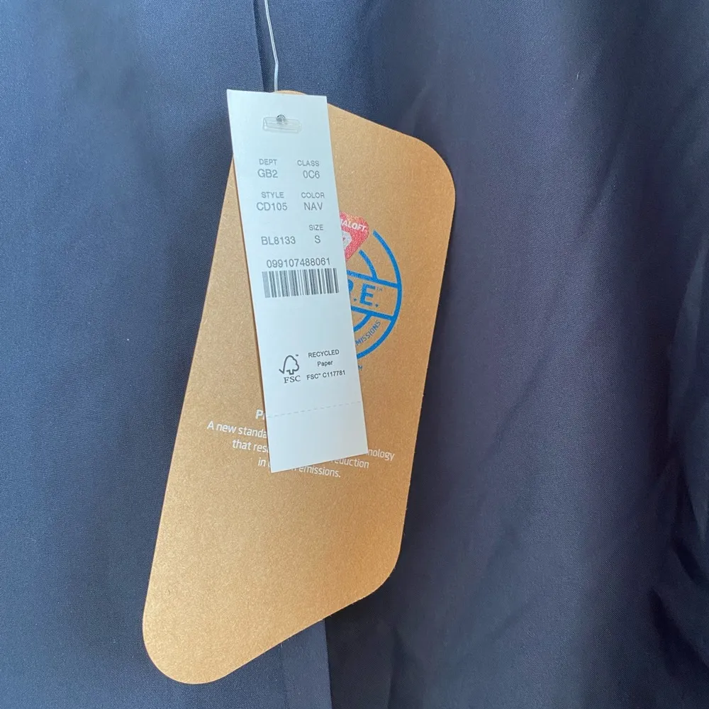 J. Crew Navy Blue Quilted Barn Vest With Corduroy Collar Size Small New With Tag - Image 6