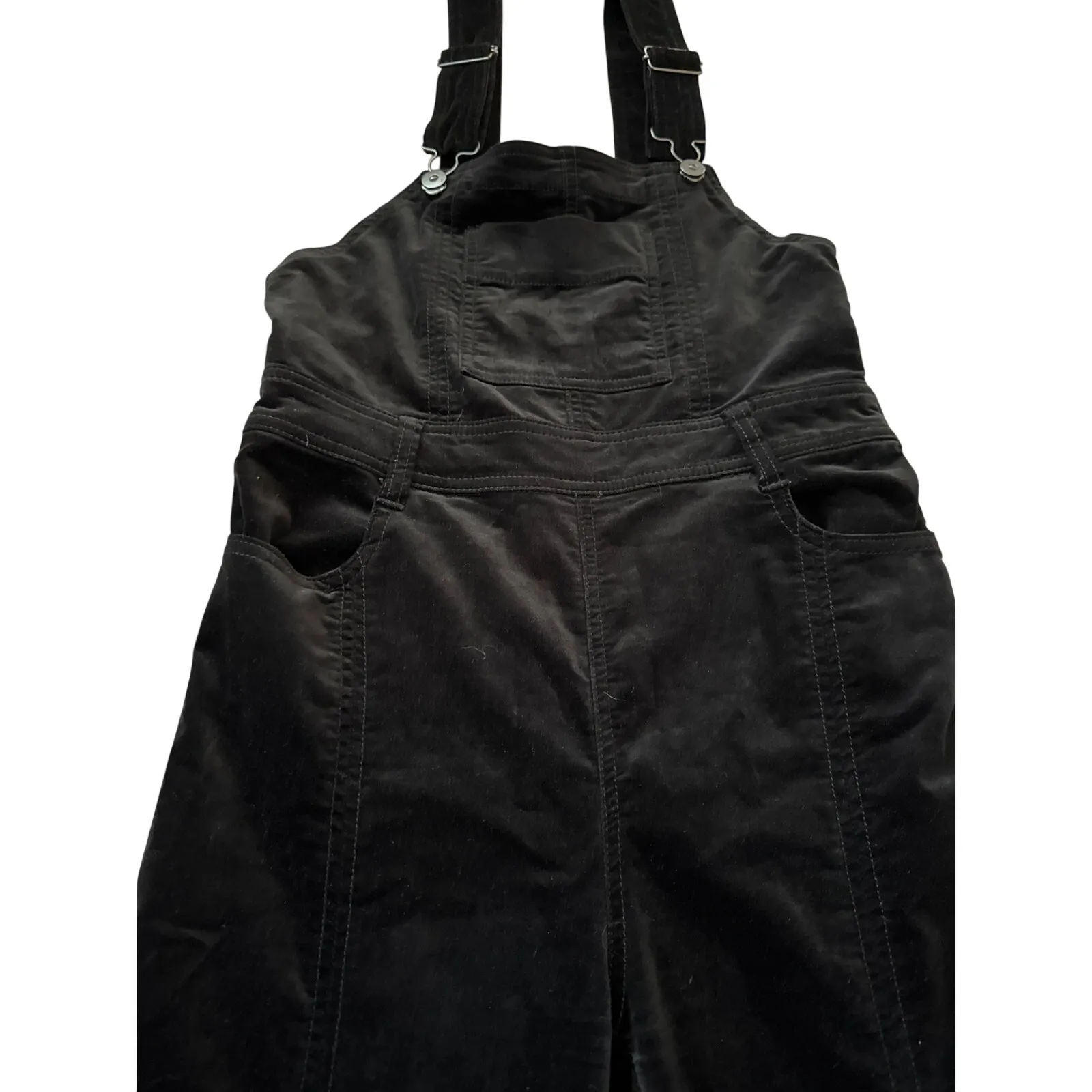 Anthropologie Pilcro and The Letterpress Velvet Overalls Black Size 26 Petite - Image 8