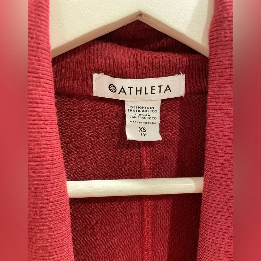 Athleta Pranayama Wrap Modal Cardigan Open Front Sweater Berry Magenta Pink - Image 2
