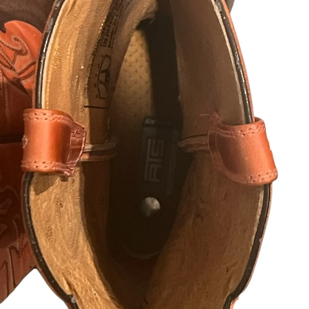 ARIAT Brown & Burnt Orange Leather Cowboy  Boots Women’s Size 10 B Style #15821 - Image 9