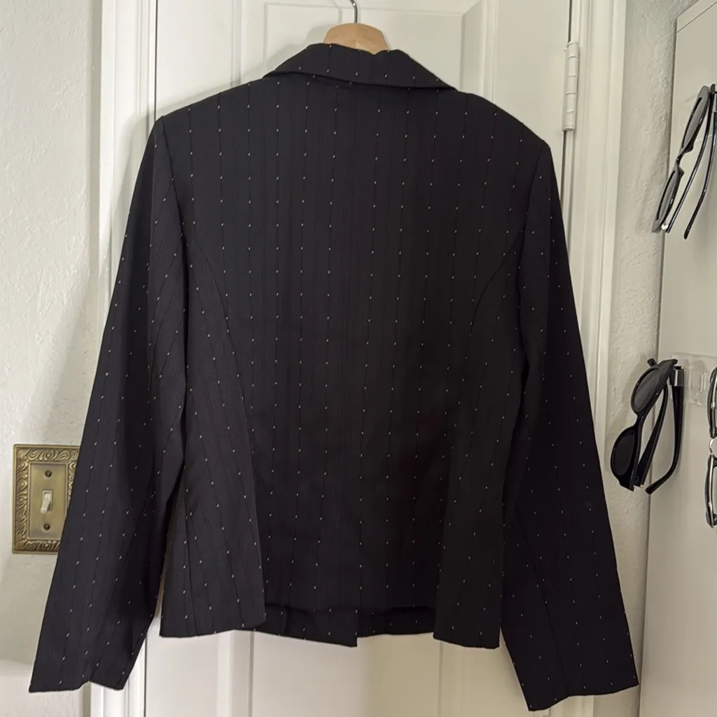 Y2k vintage bow detail clip dot blazer Black Size 10 - Image 5