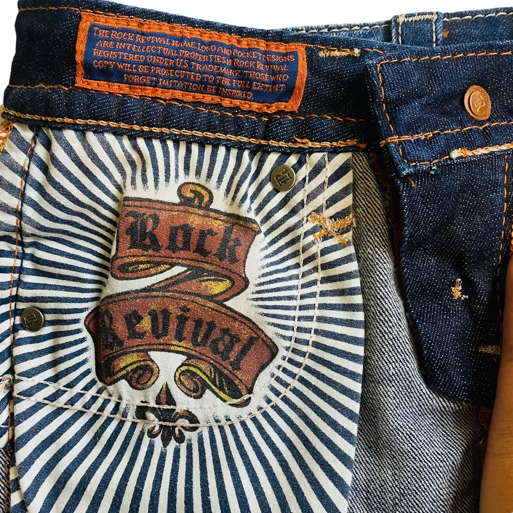 Rock Revival Celine Stretch Mini Jeans Skirt Downtown Girl Retro Glam City Chic - Image 11