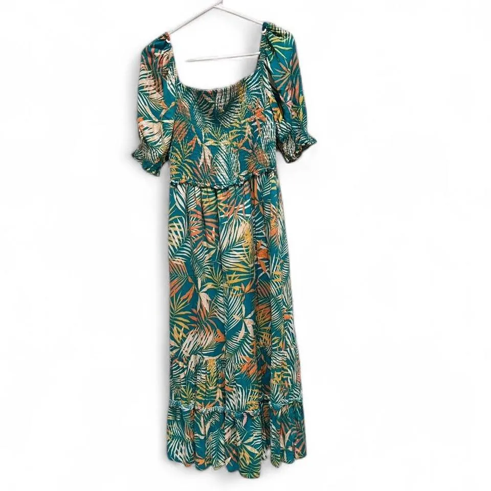 Betsey Johnson Green Raspberry‎ Printed Maxi Dress Size Medium - Image 2