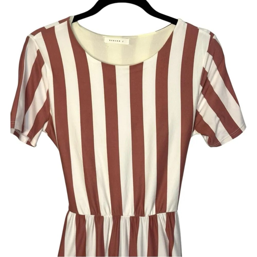 Reborn J Women's S Striped Midi Dress with Pockets - Image 6