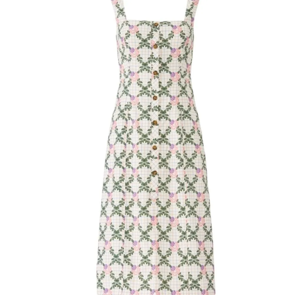 The East Order Tarshie Floral White print Sleeveless Midi Dress Size 3X - Image 5